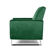 Reki Recliner Chair- Manual Push Back- Stainless Steel- Green Velvet