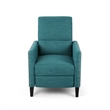 Davy Pushback Recliner Chair- Nailhead Trim- Birch Wood- Teal Fabric