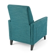 Davy Pushback Recliner Chair- Nailhead Trim- Birch Wood- Teal Fabric
