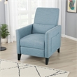 Davy Pushback Recliner Chair- Nailhead Trim- Birch Wood- Blue Fabric