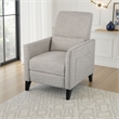 Davy Pushback Recliner Chair- Nailhead Trim- Birch Wood- Gray Fabric