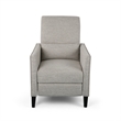 Davy Pushback Recliner Chair- Nailhead Trim- Birch Wood- Gray Fabric