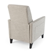 Davy Pushback Recliner Chair- Nailhead Trim- Birch Wood- Gray Fabric