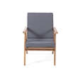 Namm 4pc Outdoor Table- Chairs- Loveseat Set- Brown Acacia Wood- Gray