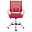 Fera Rolling Office Chair- Adjustable Chrome Base- Red Mesh Fabric