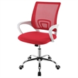 Fera Rolling Office Chair- Adjustable Chrome Base- Red Mesh Fabric