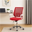 Fera Rolling Office Chair- Adjustable Chrome Base- Red Mesh Fabric