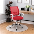 Fera Rolling Office Chair- Adjustable Chrome Base- Red Mesh Fabric