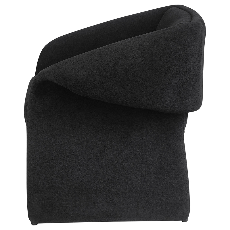 Allena Accent Chair- Contemporary Sloped Arms- Classic Black Fabric