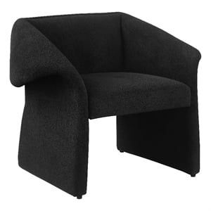 Allena Accent Chair- Contemporary Sloped Arms- Classic Black Fabric