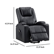Stoy Power Lift Recliner Chair- Massage- 36 Inch Black Faux Leather