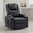 Stoy Power Lift Recliner Chair- Massage- 36 Inch Black Faux Leather