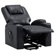 Stoy Power Lift Recliner Chair- Massage- 36 Inch Black Faux Leather