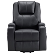 Stoy Power Lift Recliner Chair- Massage- 36 Inch Black Faux Leather