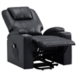 Stoy Power Lift Recliner Chair- Massage- 36 Inch Black Faux Leather