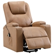 Stoy Power Lift Recliner Chair- Massage- 36 Inch Brown Faux Leather
