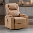 Stoy Power Lift Recliner Chair- Massage- 36 Inch Brown Faux Leather