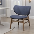Isina Dining Side Chair- Slate Blue Polyester- Walnut Brown Solid Wood