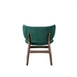 Isina Dining Side Chair- Rich Green Polyester- Walnut Brown Solid Wood