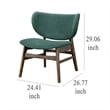 Isina Dining Side Chair- Rich Green Polyester- Walnut Brown Solid Wood
