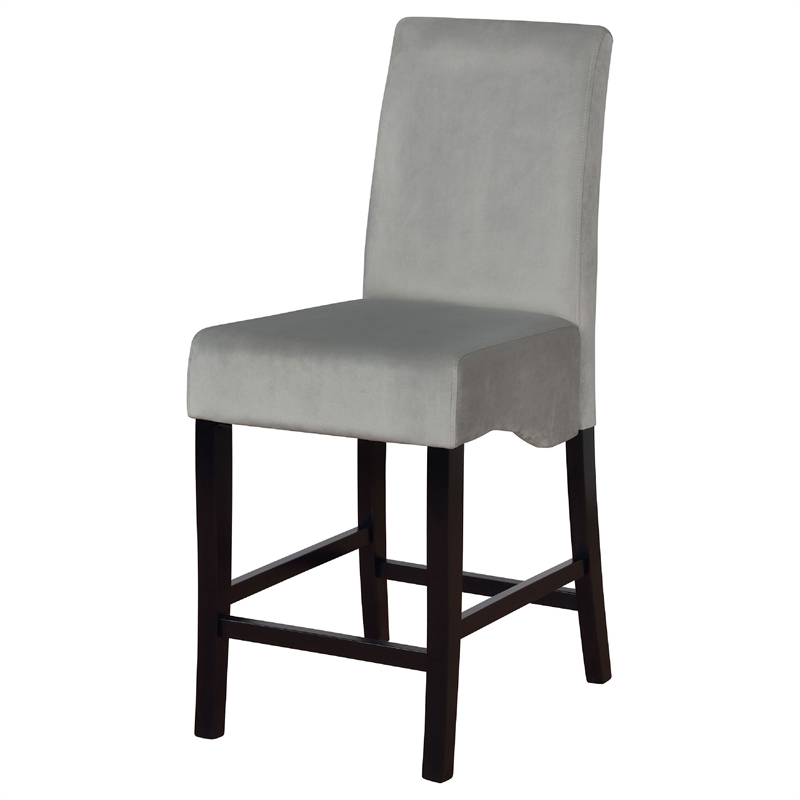 Tela 5pc Counter Height Dining Set- Black Wood Table- 4 Gray Chairs