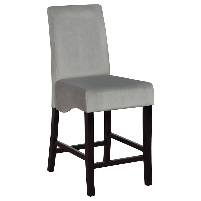 Tela 7pc Counter Height Dining Set- Black Wood Table- 6 Gray Chairs