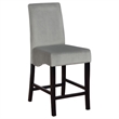Tela 7pc Counter Height Dining Set- Black Wood Table- 6 Gray Chairs