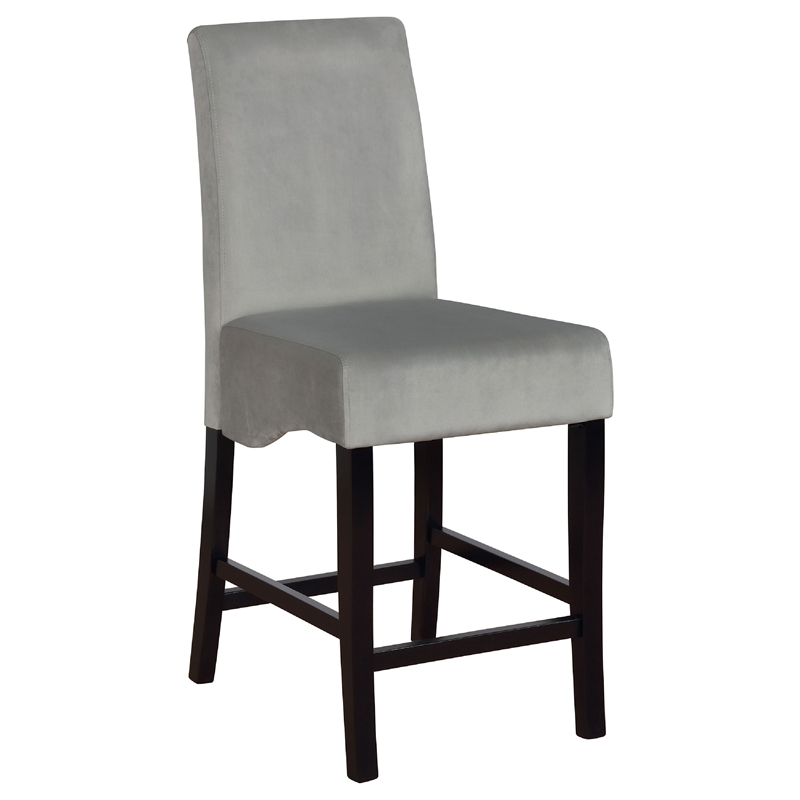 Tela 9pc Counter Height Dining Set- Black Wood Table- 8 Gray Chairs