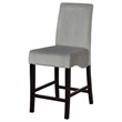 Tela 9pc Counter Height Dining Set- Black Wood Table- 8 Gray Chairs