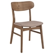 Dora 5pc Dining Table n 4 Chairs Set- Curved Scandinavian- Walnut Brown