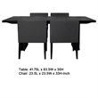 Kinza 5pc Dining Table and 4 Chairs Set- Black Tambour- Charcoal Gray