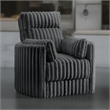 Ezo Swivel Accent Chair- Channel Dark Gray Polyester Corduroy 2 Pillow