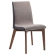 Bera 5pc Dining Set w 4 Chairs- 59-75 Inch Extendable- Walnut Brown- Gray