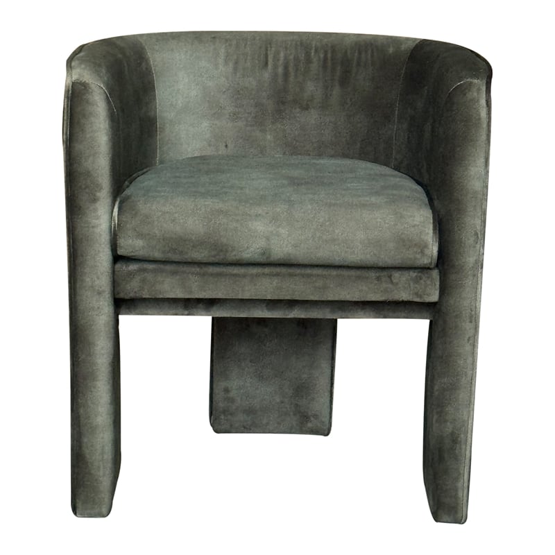 Gela Dining Chair- Three Legged Barrel Accent Sides- Rainforest Green