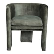 Gela Dining Chair- Three Legged Barrel Accent Sides- Rainforest Green