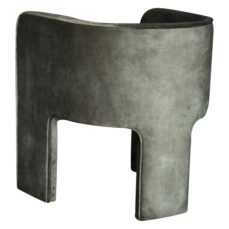 Gela Dining Chair- Three Legged Barrel Accent Sides- Rainforest Green