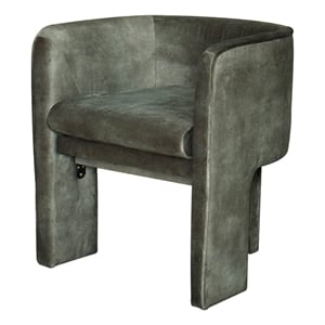 Gela Dining Chair- Three Legged Barrel Accent Sides- Rainforest Green