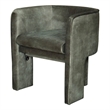 Gela Dining Chair- Three Legged Barrel Accent Sides- Rainforest Green