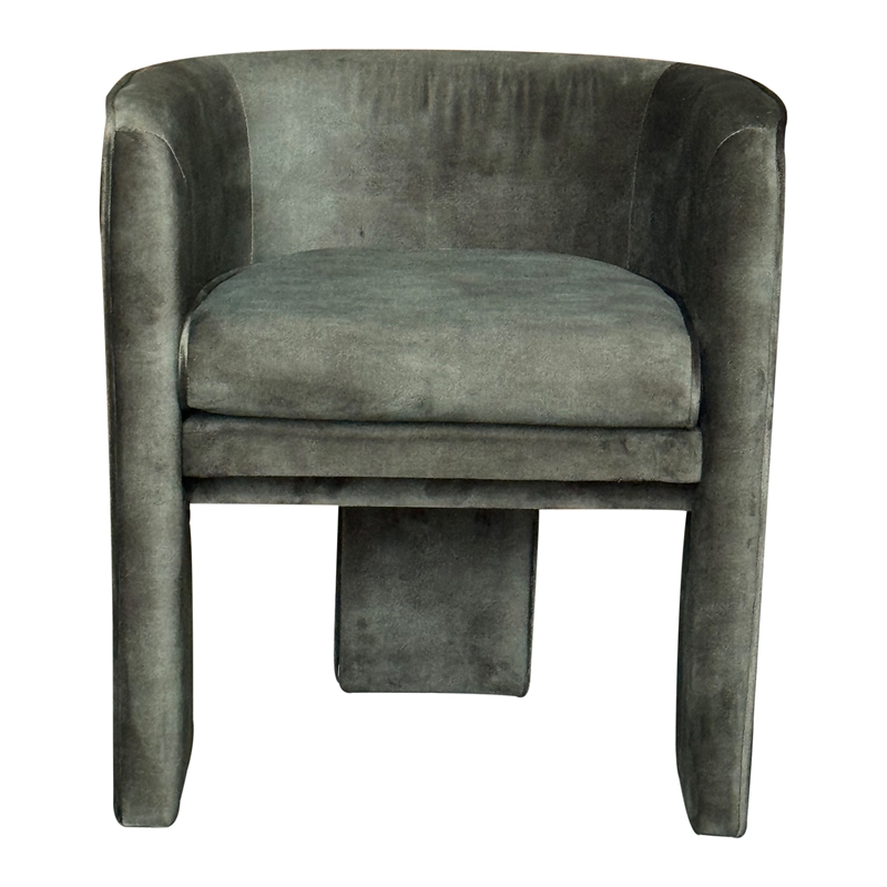 Gela Dining Chair- Three Legged Barrel Accent Sides- Rainforest Green