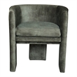 Gela Dining Chair- Three Legged Barrel Accent Sides- Rainforest Green