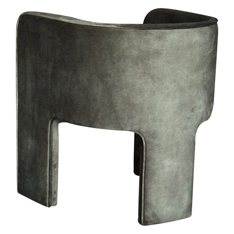 Gela Dining Chair- Three Legged Barrel Accent Sides- Rainforest Green