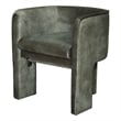 Gela Dining Chair- Three Legged Barrel Accent Sides- Rainforest Green