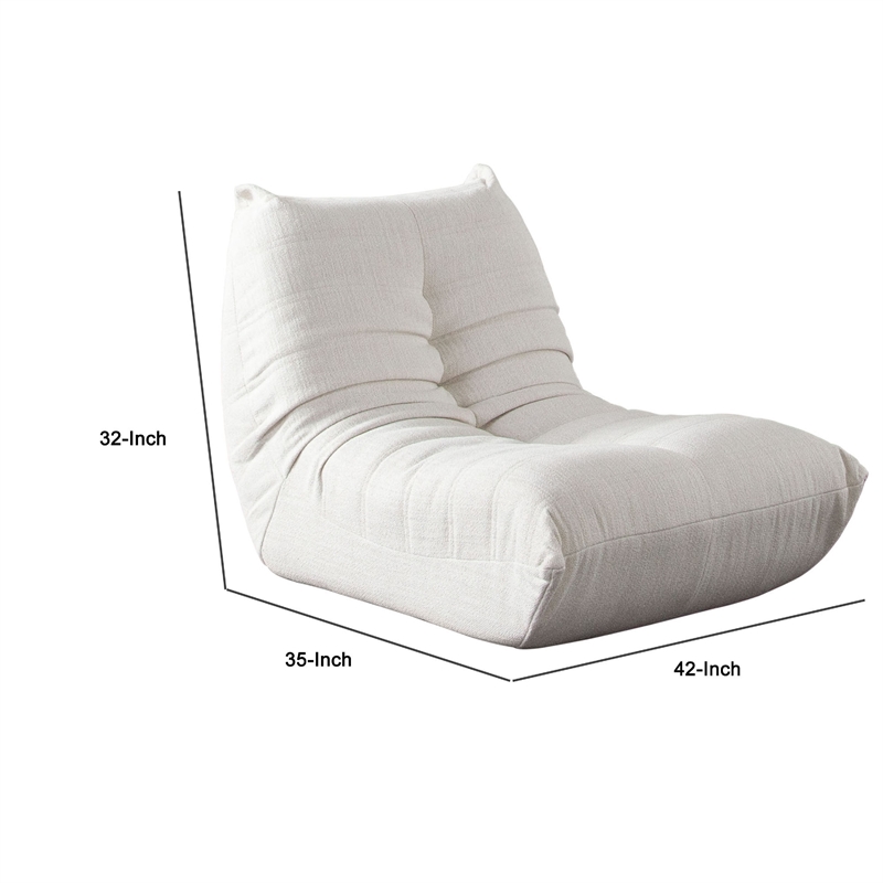 Ezee Armless Chair- Low Profile Floor Seating- Pleated Polyester- 42 Inch