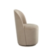 Accent Swivel Dining Chairs- Set of 2- Camel Brown Velvet- Contoured Back