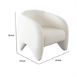Kiol Accent Chair- 33 Inch- White Padded Polyester Curved Design