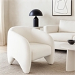 Kiol Accent Chair- 33 Inch- White Padded Polyester Curved Design