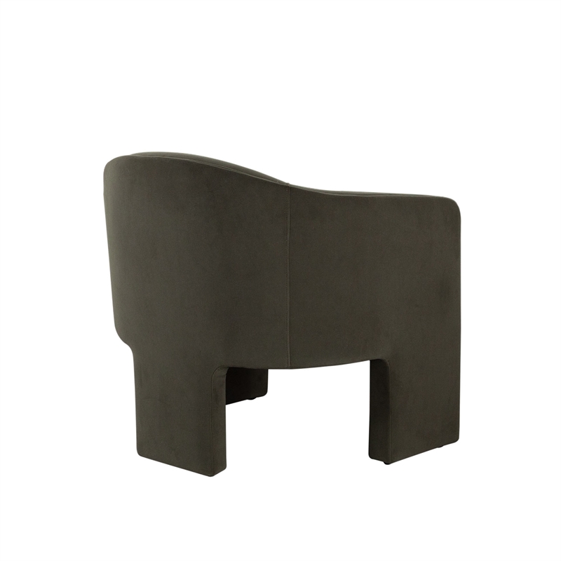 Lery Accent Chair- Green Winter Moss Performance Velvet- Curved Design