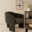 Lery Accent Chair- Green Winter Moss Performance Velvet- Curved Design