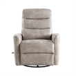 Aki Swivel Manual Recliner Chair- Adjustable Rest- Gray Faux Leather