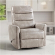 Aki Swivel Manual Recliner Chair- Adjustable Rest- Gray Faux Leather